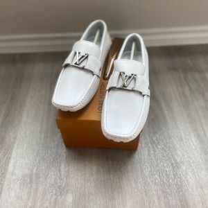 White Louis Vuitton loafers